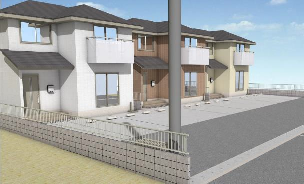 倉敷市沖の一戸建ての外観パース