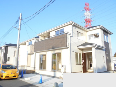 【外観】 | 岩槻区　南平野　全5棟　1号棟　らすと2棟　37坪　角地 | きれいな外観です。らすと2棟。