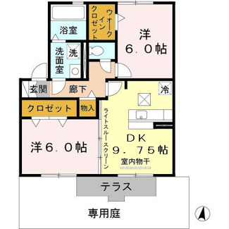 【間取り】 | オーカー | 2DK:55.4㎡