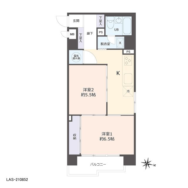 ライオンズマンション天神の間取り|ライオンズマンション天神（2K）