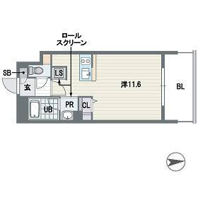 リフェスタ渡辺通の間取り|リフェスタ渡辺通（1R）