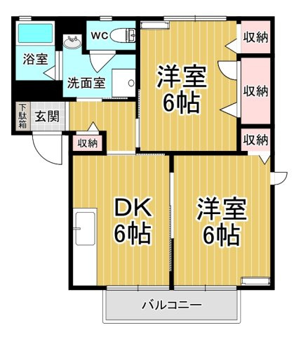 【間取り】 | ヴィラージュ・ド・シャンテ | 日当たり良好！オール洋間です♪