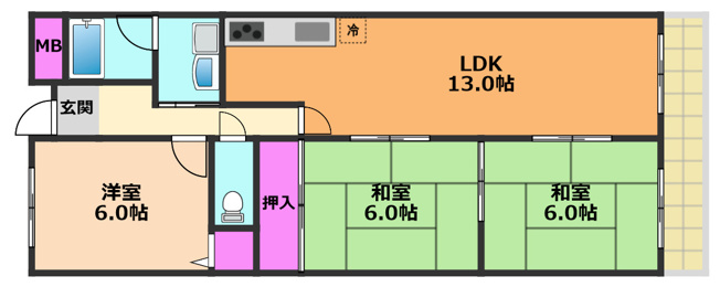 【間取り】 | ネオドムール高槻