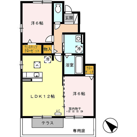 【間取り】 | シャルマン・メゾン | 2LDKのお部屋です