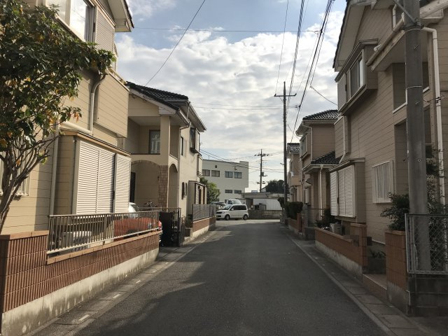 鴻巣市上谷の中古一戸建の前面道路含む現地写真|前面道路の写真です。物件は左側になります。