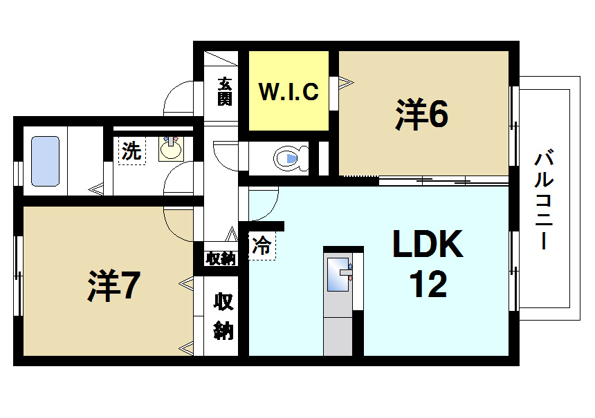 リビングタウン四条大路　Ｂ棟の間取り|2LDKの間取りです
