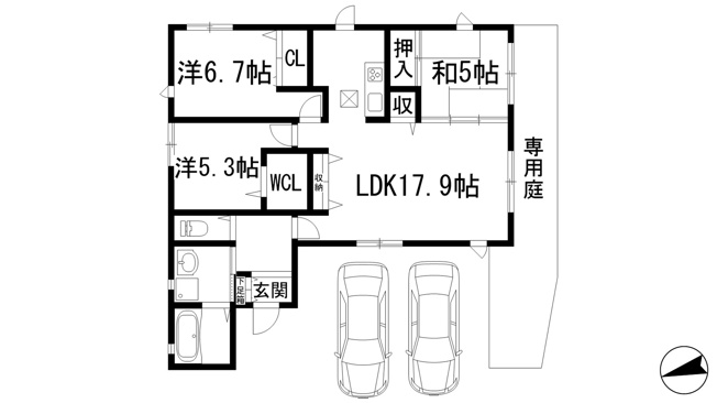 【間取り】 | 鴬が丘戸建貸家A棟