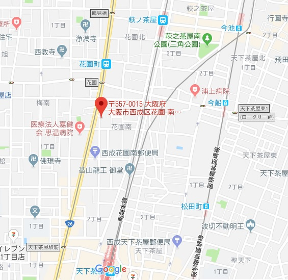 ケーズグランデ　花園南の地図|花園駅から徒歩約３分と近く、忙しい朝の時間にも余裕を持つことができますね！公共機関での移動やお車での移動がスムーズな立地となっています。
