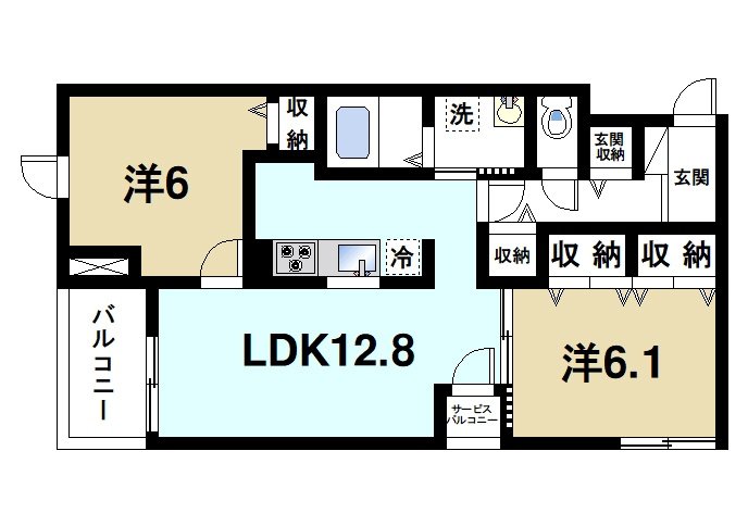 Ｋ’ｓコート奈良ウエストの間取り|ゆとりのある広さがおすすめのマンション