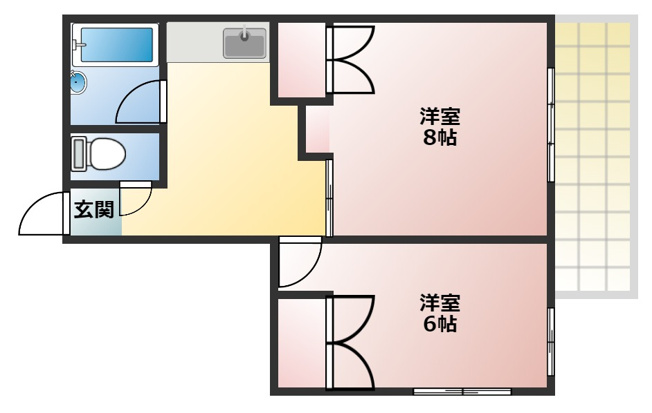 【間取り】 | ハイツシティ西北
