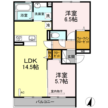 【間取り】 | D-ｒｏｏｍ　S・K