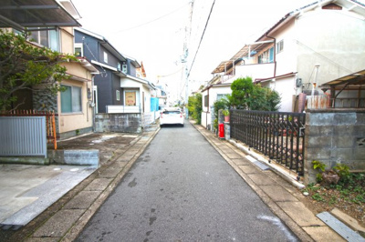【前面道路含む現地写真】 | 宇治市莵道車田　注文建築　建築条件なし　土地