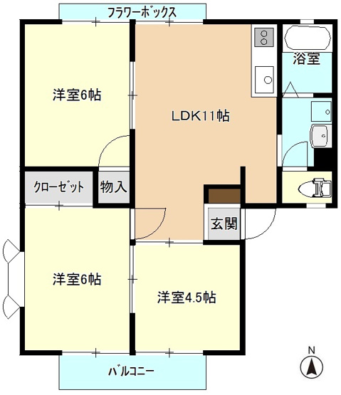 【間取り】 | グリーンヴィレッジ高橋A