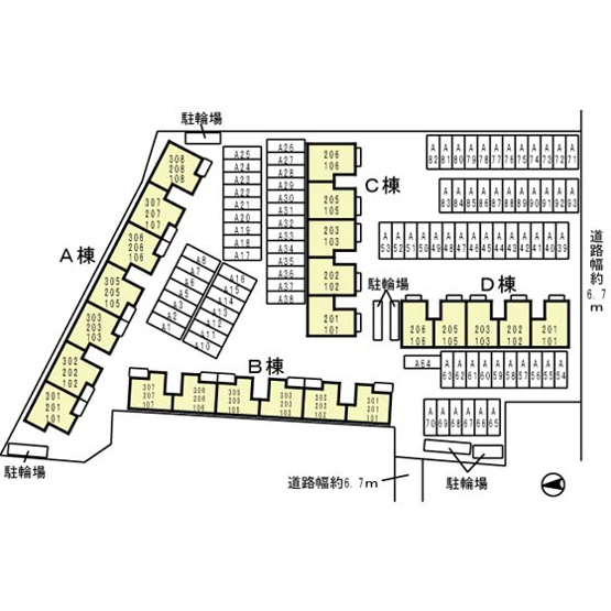 【区画図】 | ニューリバーサイド八尾南　Ｂ棟