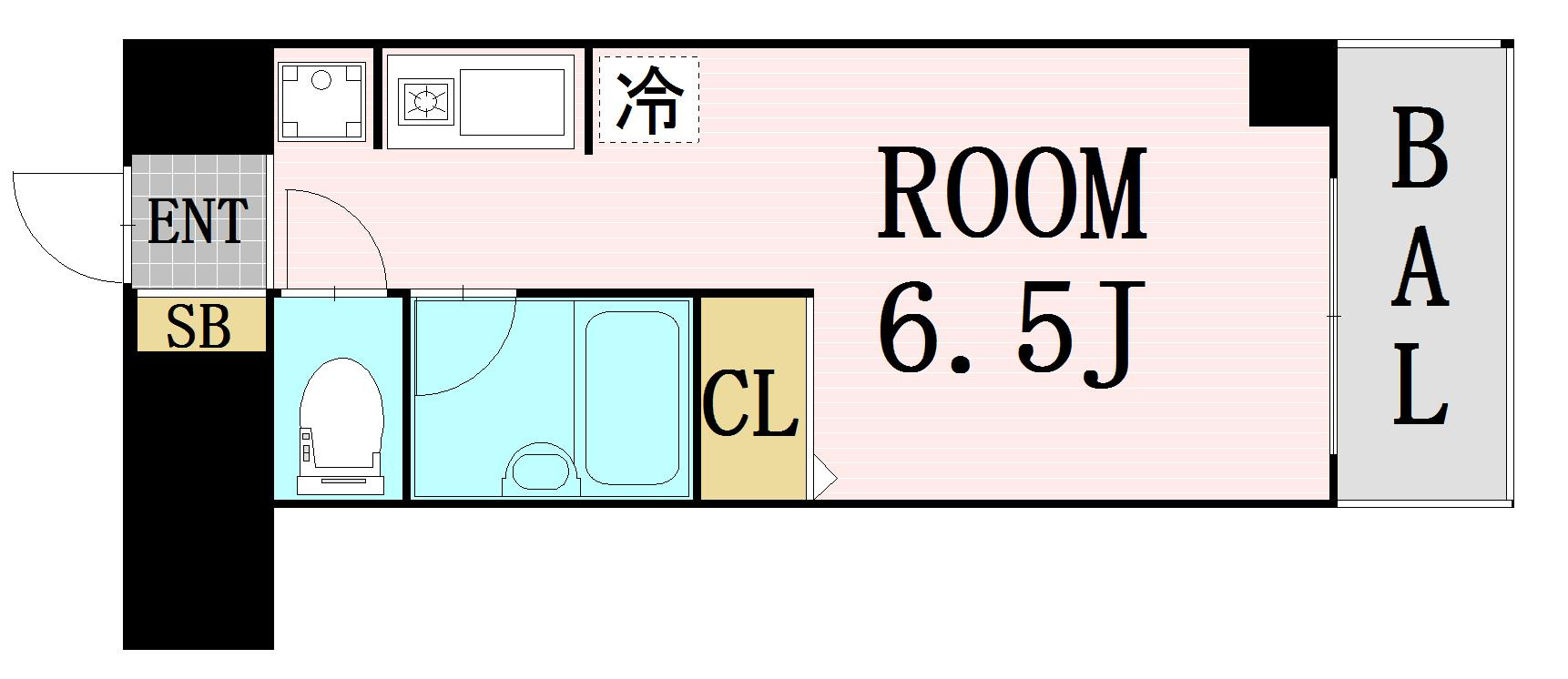 クレール東天満　仲介手数料無料の間取り