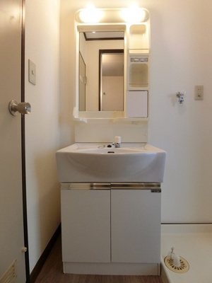 【独立洗面台】 | 渚ハイツⅡ | ファミリータイプには必ず欲しい独立洗面台付きで朝の準備もらくらく♪お化粧するときに大活躍ですね！