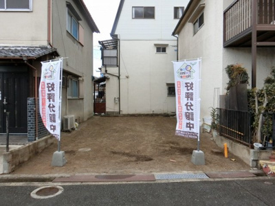 【外観】 | 寝屋川市河北中町　建築条件無し土地 | 【現地写真】
解体完了しました♪
建築条件無し！！
お好きな、ハウスメーカー・工務店で建築出来ますよ♪