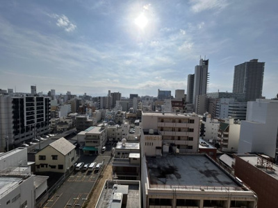 【展望】 | アイステージ幸町 | 南向き、高層階なので岡山市内を気持ちよく見下ろせます！