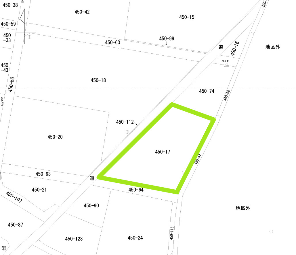 八ヶ岳連峰を眺めるの土地図