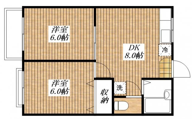 カギナカハイツBの間取り