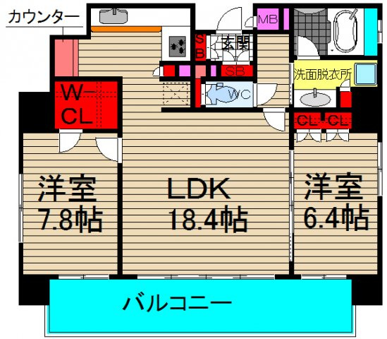 リーガル南堀江の間取り