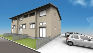 【外観】 | ※外観パース※2019年3月完成予定！2階建ての新築アパートです！設備充実・人気のミサワホーム施工☆ペットと一緒に暮らせます♪