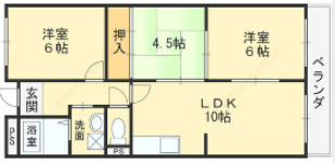 【間取り】 | ガーデンフラットカメリア | ３LDK