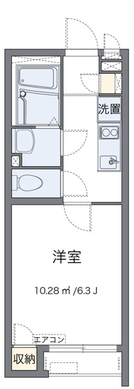 【間取り】 | クレイノセカンドユーアイ | １K