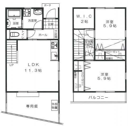VILLA MONZEN の間取り|VILLA　MONZEN　Ｂ

