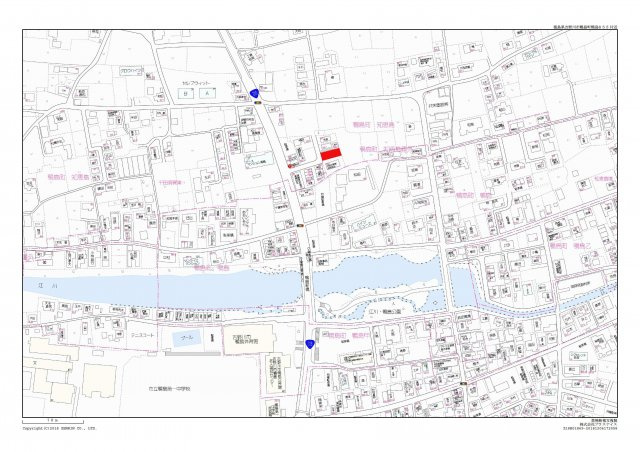 吉野川市鴨島町知恵島千田須賀東の売土地　50.59坪の地図