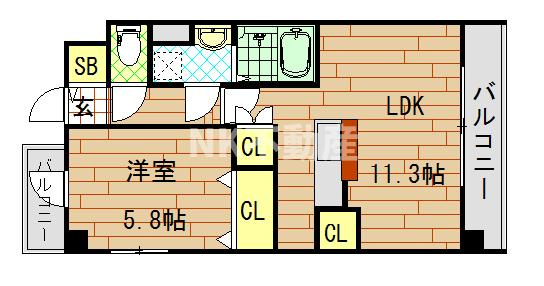 【間取り】 | RIPPLU FUSE EASTⅡ（リップル布施イーストⅡ）（布施賃貸） | 間取りです