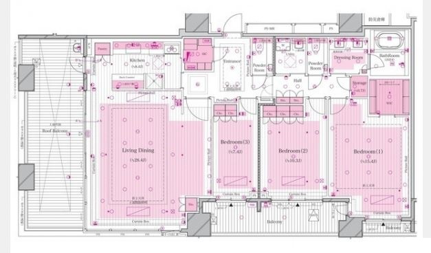 千代田区一番町の賃貸マンションの間取り