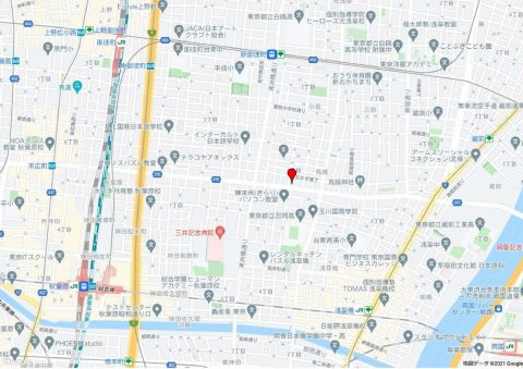 台東区鳥越１丁目の事務所の地図