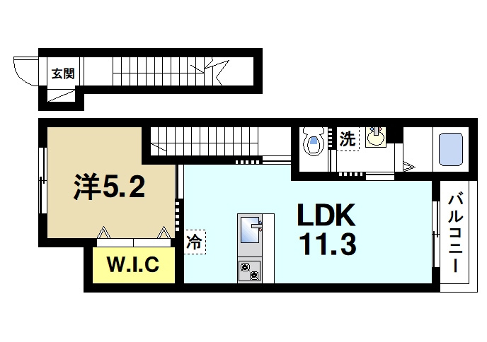 コントレイルの間取り|1LDKの間取りです