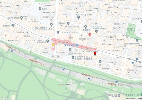 新宿区新宿１丁目の事務所の地図