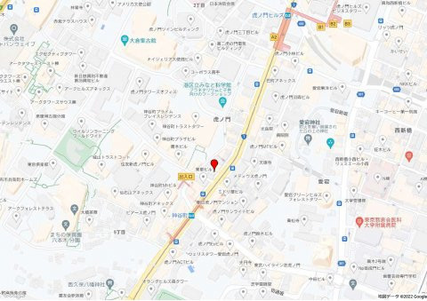 港区虎ノ門４丁目の事務所の地図