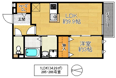 アルカディア楠根の間取り