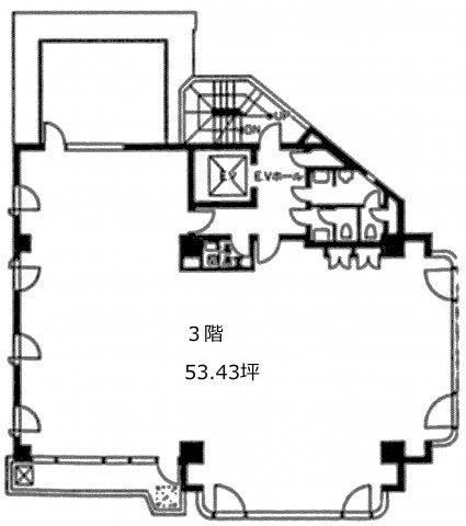 新宿区荒木町の事務所の間取り