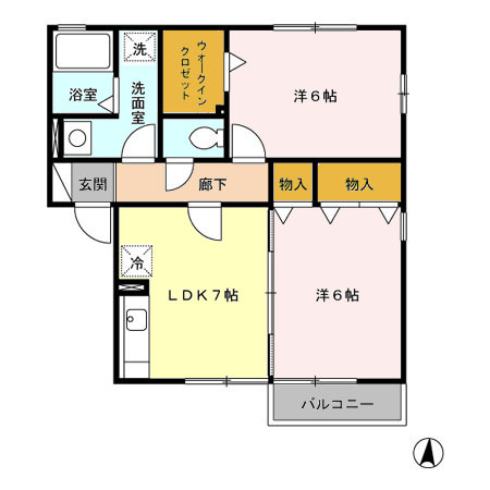 ドレミメゾンＡの間取り|二面採光の角部屋♪全室フローリングです♪