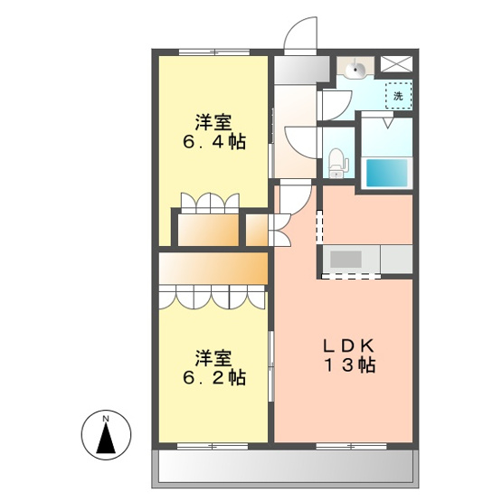 【間取り】 | グレイス　ヴィラ | 北名古屋市の物件はなご家おもてなし不動産へ。　 グレイス　ヴィラ
