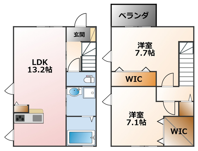 【間取り】 | 小松町2丁目テラスハウス