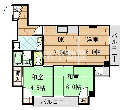 【間取り】 | シルフィード（瓢箪山賃貸） | 間取りです