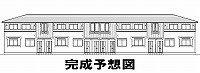 総社市井尻野のアパートの外観パース|完成予想図