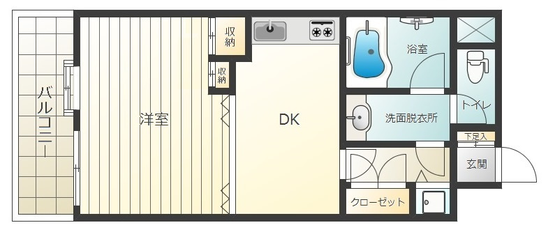 ジュネス本郷の間取り|1DK