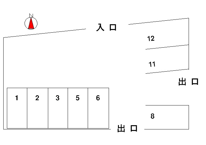 法蓮町車屋モータープールの区画図