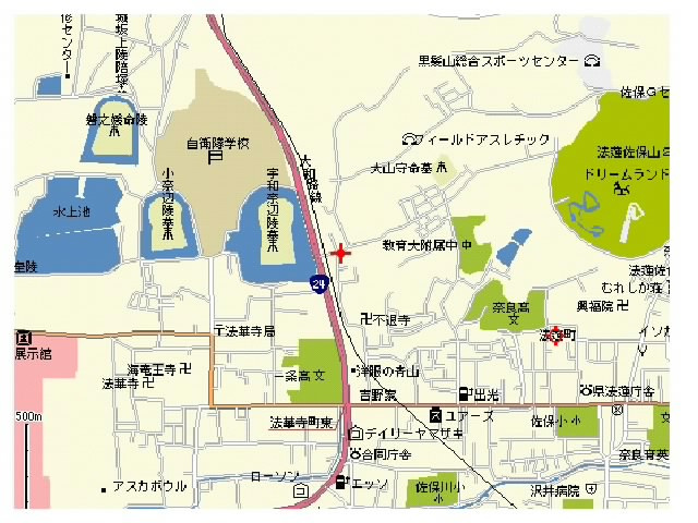 法蓮町車屋モータープールの地図