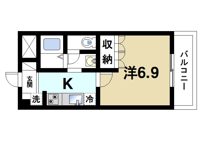 レジェンドール　西の京の間取り|快適な洋室です