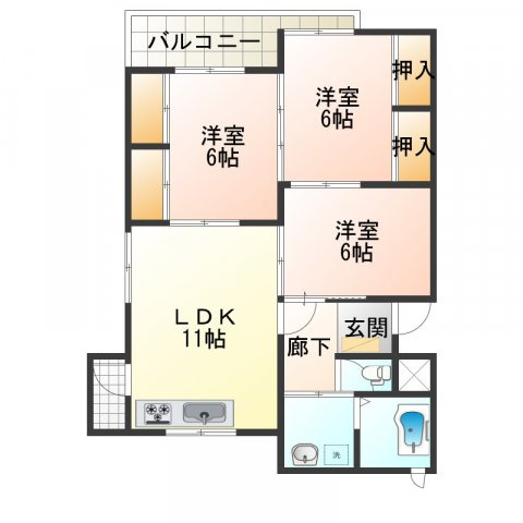 山形共立東原マンションの間取り