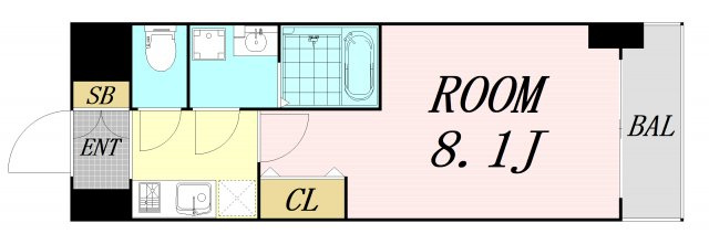 S-RESIDENCE阿波座WEST　仲介手数料無料の間取り