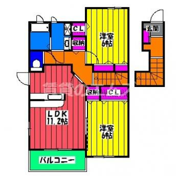 【間取り】 | シャンブルブランＡ | シャンブルブランＡの間取り